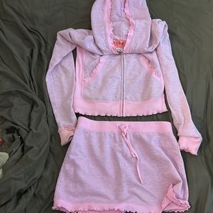 Vintage Juicy Couture "Cherry" Zip-up/Skirt Set